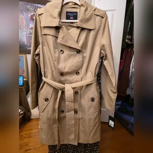 London Fog Tan Double-Breasted Trench Coat
